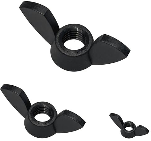 30 PCS M4 M6 M8 Nylon Wing Nuts,Hand Twist Tighten Butterfly Shapes Nut (Black)