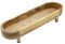 Spetebo Mango Schale oval natur lebensmittelecht - 40 x 13 cm - Holz Serviertablett länglich mit 4 Füßen - Servierschale Obstschale Dekotablett Kerzentablett