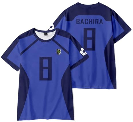 Tongyundacheng Anime Blue Jersey - Seishiro Nagi/Isagi Yoichi/Bachira Meguru Cosplay Tshirt - Impression 3D couleur - T-shirt à manches courtes - Haut de sport d'été pour homme et femme, Type 5, S