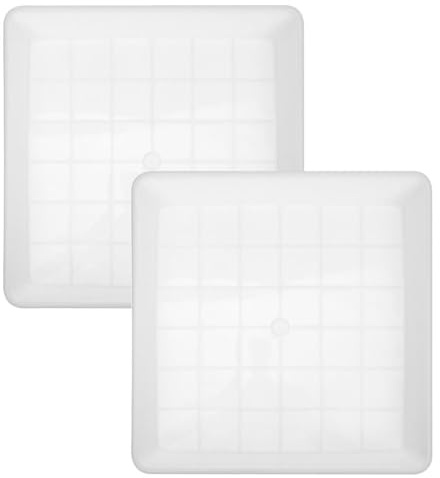 Gogogmee Saucoupes CarréEs en Plastique pour Pots De Fleurs - Lot De 2 Bac De RéCupéRation d'eau 35 Cm Blanc IdéAl pour JardinièRes Et Plantes Succulentes