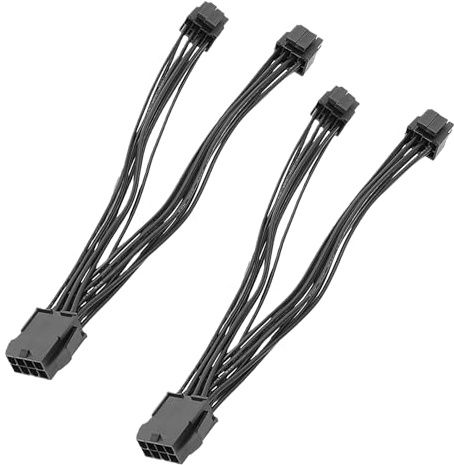 Câble en Y pour GPU PCIe 8 broches vers 2 x 8 broches (6+2) - Câble d'alimentation en Y 18 AWG - Pour cartes graphiques NVIDIA/AMD - Adaptateur d'alimentation 8 broches - Câble d'alimentation PCIe 8