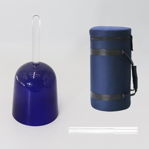 Calice En Cristal Bleu Transparent De 7 Pouces, 432 Hz, For Soulager Le Stress, Thérapie Sonore Bouddhiste, Soulage La Fatigue Et L'anxiété, Avec Étui De Transport Et Percuteur.(F Note)