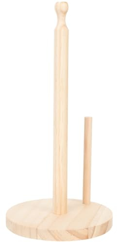 VALICLUD Portarotolo Supporto per Asciugamani di Carta da Cucina Verticale in Legno Struttura a 2 Stecche Stile Rustico per Cucina e Hotel Elegante
