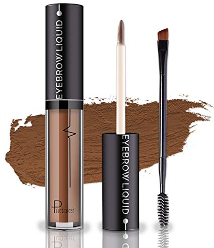 YOLETO Waterproof Eyebrow Gel - Dark Brown Tinted Mascara Makeup for Natural-Looking Brows, Long-Lasting Smudge-Proof Formula with Brow Shaper and Mascara Primer Brush Wand Kit