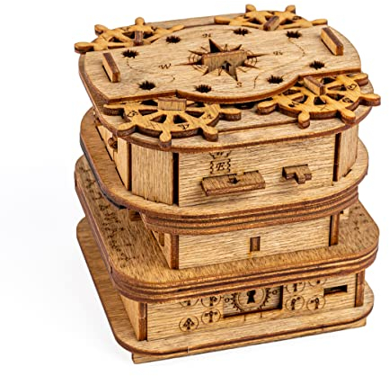 iDventure Cluebox - Davy Jones Locker - Escape Room Spiel - 3D Holzpuzzle - Geldgeschenk Puzzlebox - IQ Puzzle - Rätselbox und Geburtstagsgeschenk für Erwachsene - Gadget für männer - Reisespiel
