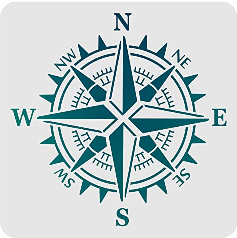 FINGERINSPIRE Kompass-Schablonen 30x30cm Kunststoff Quadrat für Malerei auf Holz und Wand