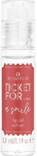 essence cosmetics TICKET FOR. a smile lip oil roll-on, Nr. 01 Love Making You Laugh, transparent (5,8ml)
