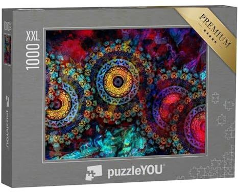 Puzzle 1000 Teile XXL „Shree Radha Krishna: Mandala in altem indischen und vedischen Design“ – aus der Puzzle-Kollektion Mandalas