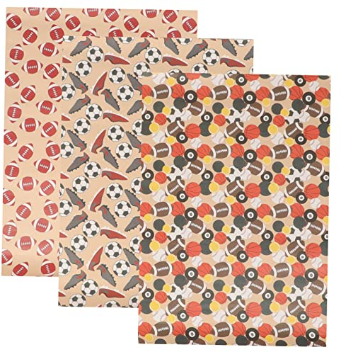 KOMBIUDA Geschenkpapier Bögen Mit Sportmotiven Aus Kraftpapier Für Fußball-partygeschenke Mehrfach Verwendbar