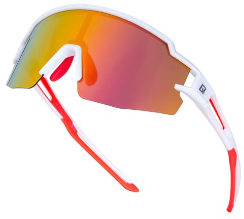 ROCKBROS Occhiali da Sole Ciclismo Bambini, Occhiali Polarizzati per Bici MTB, Protezione UV400, Montatura TR90, Adatto per Sportivi Running Escursione, Ragazzi e Ragazze