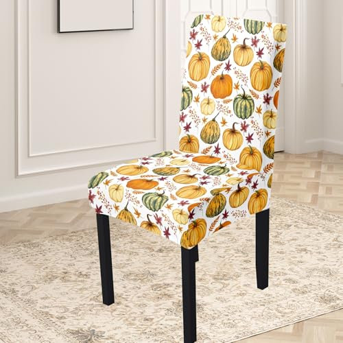 Stuhlhussen Orange Grau Stuhlüberzug Weich Spandex Stuhlhussen Schwingstühle Stuhlbezug Waschbar Stuhl überzug Abnehmbare Stuhlbezüge mit Gummiband Hussen für Stühle Stuhlhussen 6er Set