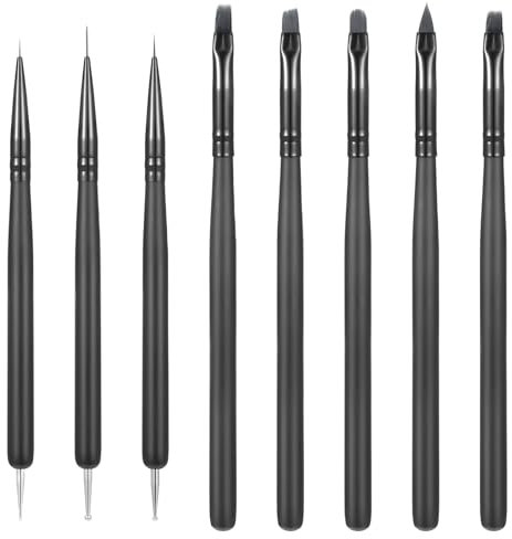 Juego de 8 pinceles de uñas para uñas de gel, pinceles para esmalte de uñas, gel acrílico, kit de arte de uñas, pincel acrílico, pincel de punta fina, para hacer tus propias uñas
