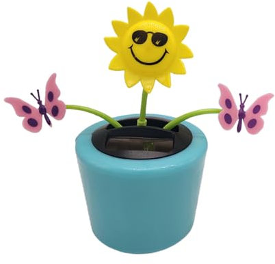 Fiores Oscillante Danzantes Ad Energia Solare, Fiori Danzanti Giocattolo Da Cruscotto Per Auto Solare, Fiores Di Ballo A Sfondatura, Ornamenti Per Auto A Testa