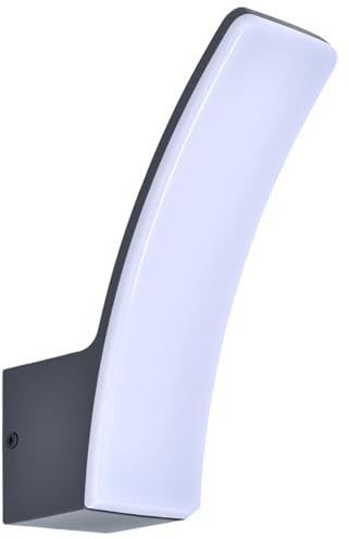 LUTEC KILO Applique Murale Extérieure LED, 12W 1280lm 3000K Blanc Chaud, Luminaire Extérieur Noir