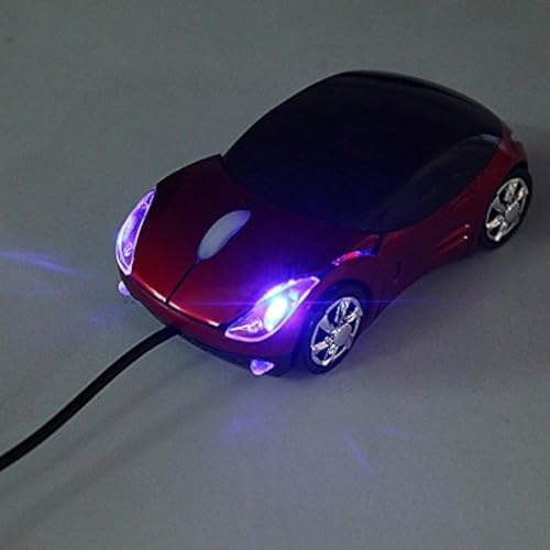 Tutoy 3D Coche Óptico Forma Usb Con Cable Ratón-Rojo