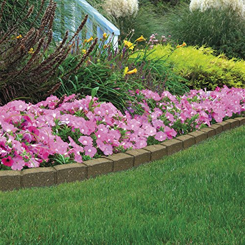 Garden Gear Garden Border Flexible Edging Stone Effect Eco Friendly Recycled Rubber (4 x 120cm, Earth)