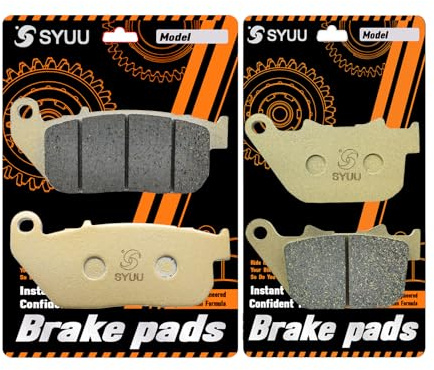 S SYUU moto Fibre de cuivre Plaquettes de Frein Avant et Arrière Compatible avec Harley Davidson XL 883 1200 Sportster 2004-2013 FA381F FA387R