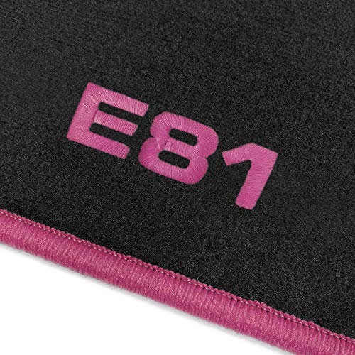 online-fussmatten OFM-Q300_E81-404 Passform Velours-Fußmatten mit Bestickung E81 und Rand in Pink