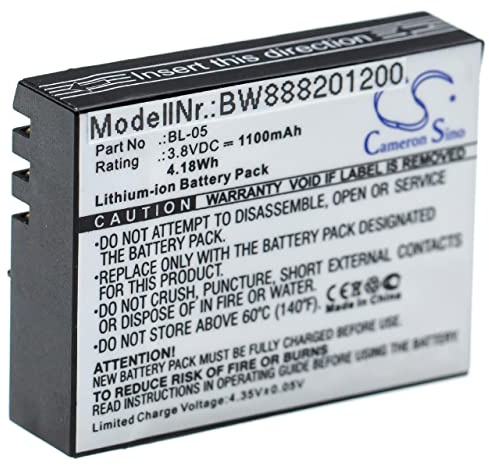 vhbw batteria sostituisce EZVIZ BL-05 per videocamera camcorder (1100mAh, 3,8V, Li-Ion)