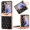 NINKI Ring Case Compatible Oppo Find N2 Flip Case Leather, Screen Protector Magnetic Hinge Protection Anti-Scratch Anti-Fall Shockproof Electroplated Leather Case for Oppo Find N2 Flip Case Black