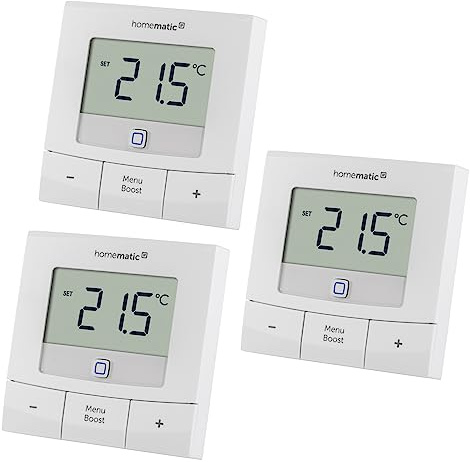 Homematic IP Smart Home 3er-Set Wandthermostat (großes Display mit Tasten (3er-Set))