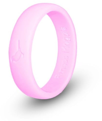 Comfortable Womens Silicone Ring, Modern Wedding Rings for Women, Hypoallergenic, Breathable, Non-Toxic, Flexible & Safe for Your Fingers, Outdoor Activities, Sports and Extreme Adventures. Pink.