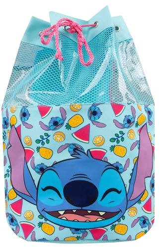 Disney Stitch Swimming Bag | Girls Drawstring Bag | Stitch Backpack | Blue One Size
