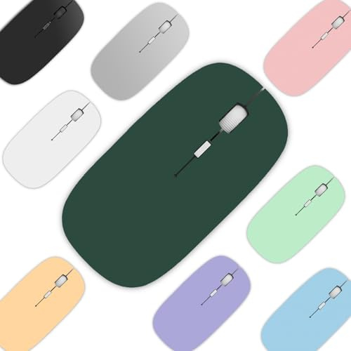 aichiw Mouse Bluetooth Senza Fili, Regolazione DPI a 3 Velocità, Leggero e Portatile, Compatibile con Computer Portatile/iPad/iPhone/Mac/PC, Batteria AA Necessaria (non inclusa)(Cyan)