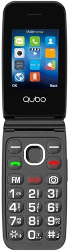 Qubo GSM Telefono Cellulare per Anziani,Flip Telefoni Cellulari Tasti Grandi,Volume alto,Funzione SOS,2.4,Contatti con Immagini,Chiamata Rapida,Cellulare anziani Nero