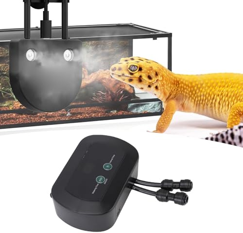 Pssopp Reptile Tank Automatic Fogger, Smart Temp Hygrometer Sensor Reptile Misting System for Amphibians Reptiles Paludarium Vivarium