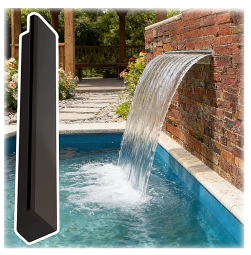 I-vägg rostfritt stål pool vattenfall kaskad kit 120 cm (3,9 fot) svart enhetligt flödesavlopp för pooler utomhus vattenfunktion elegant poolinredning