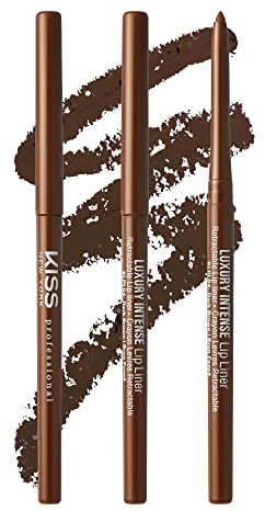 Kiss New York Luxury Intense Lip Liner - Dark Brown (Pack of 3)
