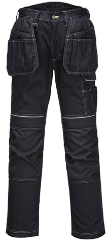 Portwest T602BKR46 Urban Holster Work Trousers, 46, Black