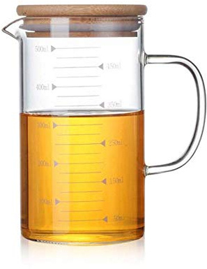 Venus valink Cristal Taza para Medir, Resistente Al Calor Vidrio Borosilicato Taza, Digital, Liquid Polvo Microondas Calefacción Leche Transparente Escala Cocina Repostería Métrico Jarra Café Olla