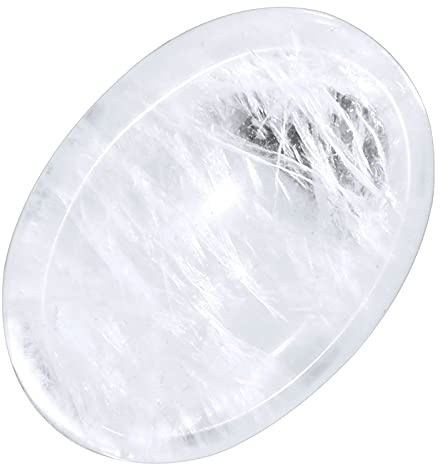 Nupuyai Bergkristall Stein Handschmeichler Edelstein Daumenstein Heilstein | Handschmeichler Glücksbringer, Trommelstein Taschenstein oval, Reiki Kristall Energiestein für Massage Meditation Chakra