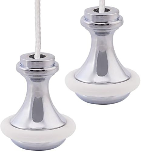 Wiredock 2 Pack Pull Cord Weight Handle Blind Pull with Rubber Ring and Connectors for Shower/Bathroom/Toilet/Fan Switch|SH123