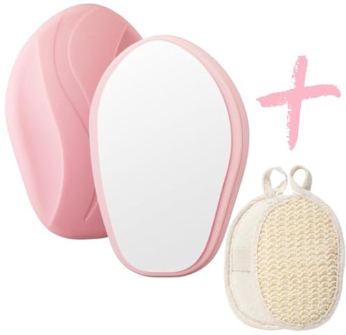 Depiladora de Cristal Nano- Piedra Depilatoria + Esponja Exfoliante Sisal- Sin Dolor- Borrador de Vello- Reutilizable- Ecológica- Fácil de Usar- Portátil- Depilación Brazos, Piernas, Espalda (Rosa)