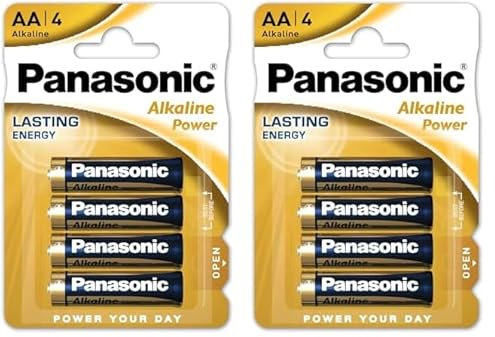 Panasonic LR6A Pilas alcalinas, Color Azul, Dorado, 1 Pila (Paquete de 2)