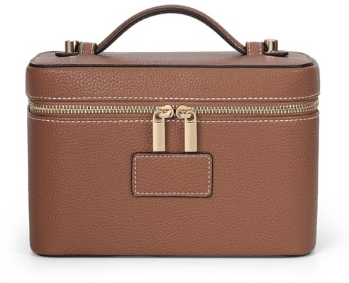 HiTotes Makeup Bag Vanity Case for Women Leather Cosmetic Bag Travel Toiletry Bags Portable Makeup Organizer Case