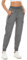 SMENG Cargo Trousers Women Lazy Drawstring Ladies Trousers UK Preppy Womens Tracksuit Bottoms Lady's Airycloth Cargos Slim Fit Work Trousers Light Grey Size XS