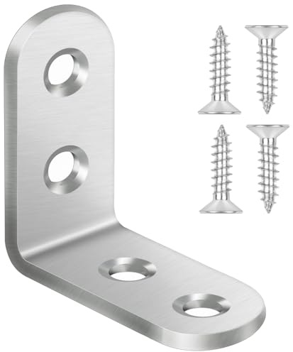 Bolatus 20 Stk Winkelverbinder 40×40mm Metallwinkel 90 grad Edelstahl Winkel mit 80 Schraube für Fest Verbunden Tabelle Stuhl Bücherregal Möbelwinkel