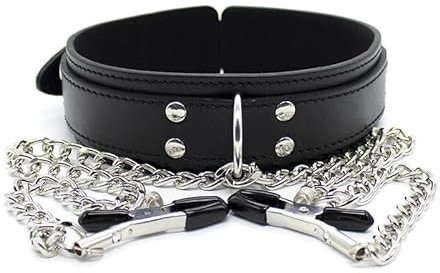 SUPKTHDY Fetisch Halsband mit Nippelklemmen Brustwarzen Sex Extrem Halsband mit Ketten Nippel Stimulation Frauen BDSM Halsbänder Erotik Spielzeug für Damen Frauen Paare Liebhaber