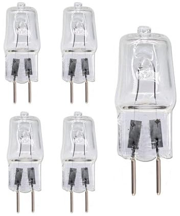 UGEFKMQ 5Pc Capsula Trasparente Lampadina Alogena G6.35 220V 75W Lampadina Alogena G6.35 110V 50W Gy6.35 Bi-Pin Testa Dimmerabile 220V 75W