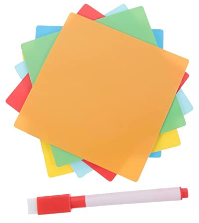 OFFSCH Etiquetas Adhesivas Reutilizables Borrables Coloridas Con Rotulador Para Oficina Escritorio y Pizarra Blanca Pegatinas Memo Seco Fácil De Escribir y Borrar Sin Residuo