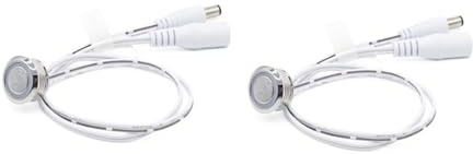 Clearhill Interrupteur Variateur Tactile 12V-24V CC 5A, Contrôleur de Luminosité LED pour Trou de Montage 17mm, Variateur Continu Marche/Arrêt Tactile pour Bandes LED, 2 Pièces Blanc