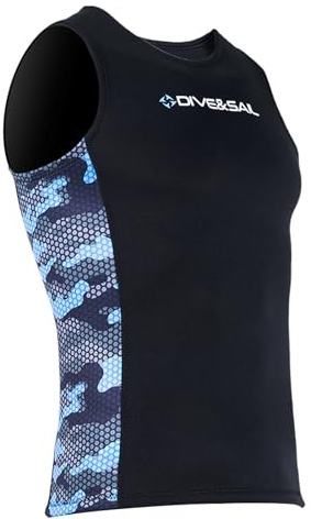 SOUUXIU Combinaison sans Manches en néoprène de 2 mm pour Homme - pour Natation, canoë, Surf (Taille XL)