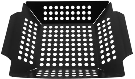 JOINPAYA Vassoio Barbecue Cestello per Grigliare Cestello per Barbecue Multifunzione Vassoio per Grigliare Cibo da Esterno Materiale in Ferro Resistente Rivestimento Antiaderente Design