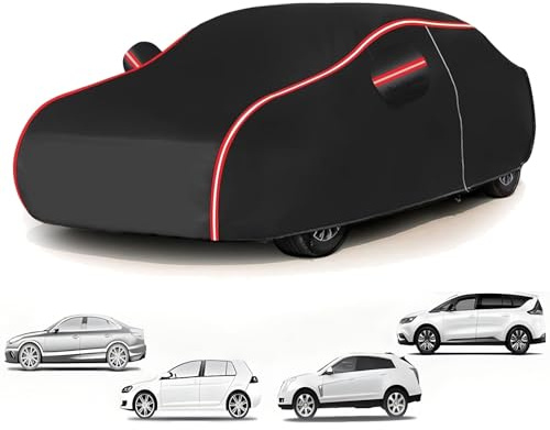 Bache Voiture pour Jeep Compass 2007-2017 (440 x 181 x 163cm),Protection Auto 4 Saisons - Imperméable + Anti-UV + Anti-Rayures, Résistante au Vent & Sac de Rangement