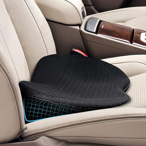 VBGURR Cojín de cuña para coche, cojín de asiento ergonómico de espuma viscoelástica, alivio del dolor para conductores, sillas de oficina y camiones, alivio del dolor, mejora la comodidad y la