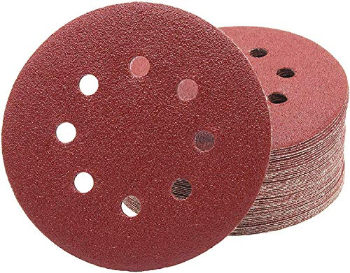 FD-Workstuff Professionella slipskivor │ 50 stycken │ 8-hål│ 125 mm │ Korn 80 │ för excenterslipmaskin │ slippapper │ slippapper │ slipplattor